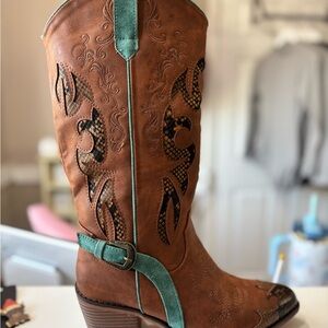 Pierre Dumas ✨ STUNNING TURQUOISE & SNAKE WESTERN BOOTS ✨